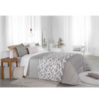 Couvre lit matelassé imprimé Glaston taupe Reig Marti - Blancollection