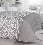 Couvre lit matelassé imprimé Glaston taupe Reig Marti - Blancollection