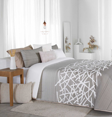 Couvre lit matelassé Glaston taupe Reig Marti