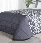 Couvre lit matelassé imprimé Glaston gris Reig Marti - Blancollection