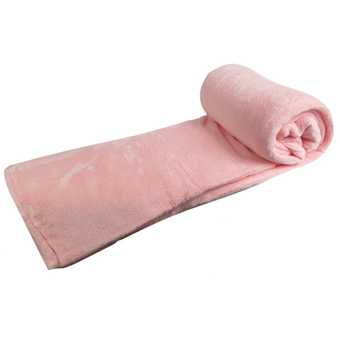 Couverture polaire peluche 450g/m² rose Ourson
