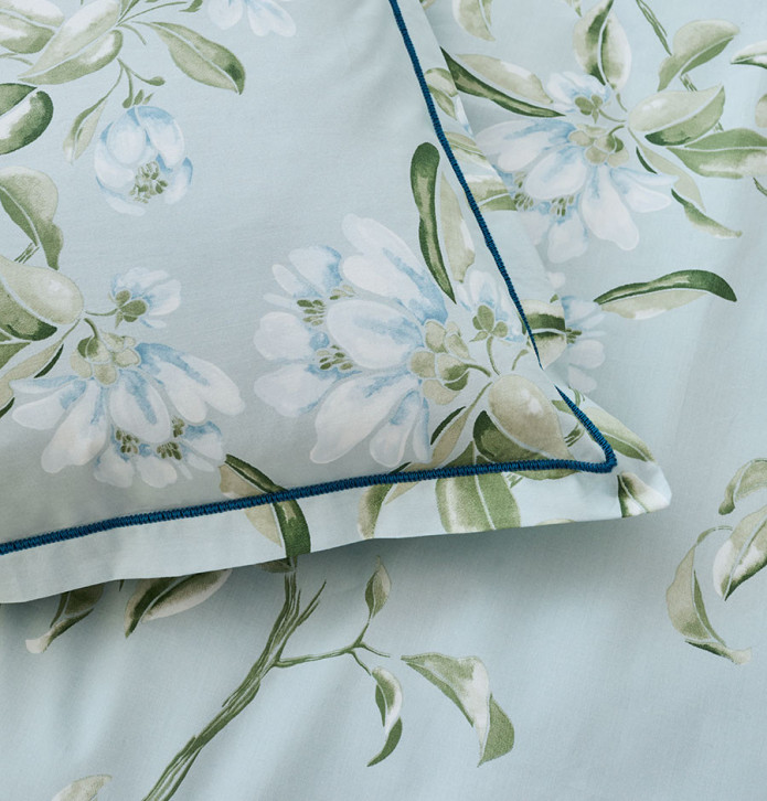 Parure de lit percale Elena nil Tradilinge soldes -30% - Blancollection