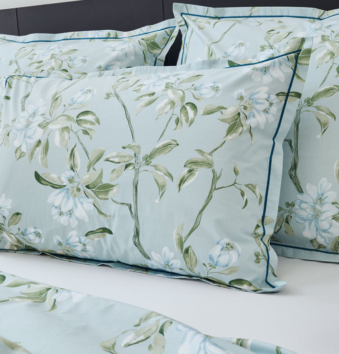 Parure de lit percale Elena nil Tradilinge soldes -30% - Blancollection