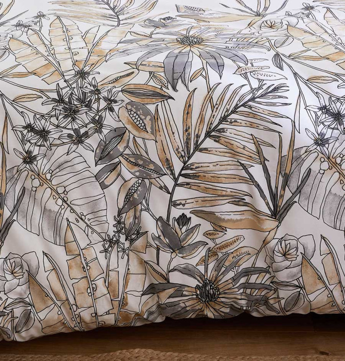 Parure housse de couette + taie Sumatra fusain Soldes Tradilinge -30% - Blancollection