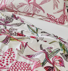 Parure housse de couette + taie Pénélope rose Soldes Tradilinge -30% - Blancollection