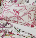 Parure housse de couette + taie Pénélope rose Soldes Tradilinge -30% - Blancollection