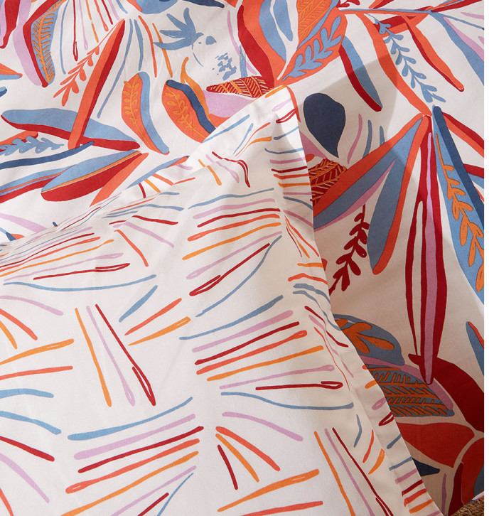 Parure housse de couette + taie Perroquet salsa Soldes Tradilinge -30% - Blancollection