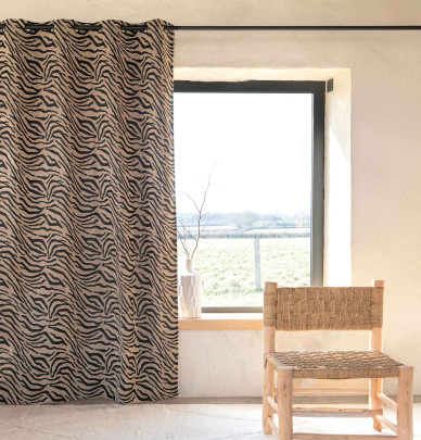 Rideau jacquard Mombassa noir Qabane