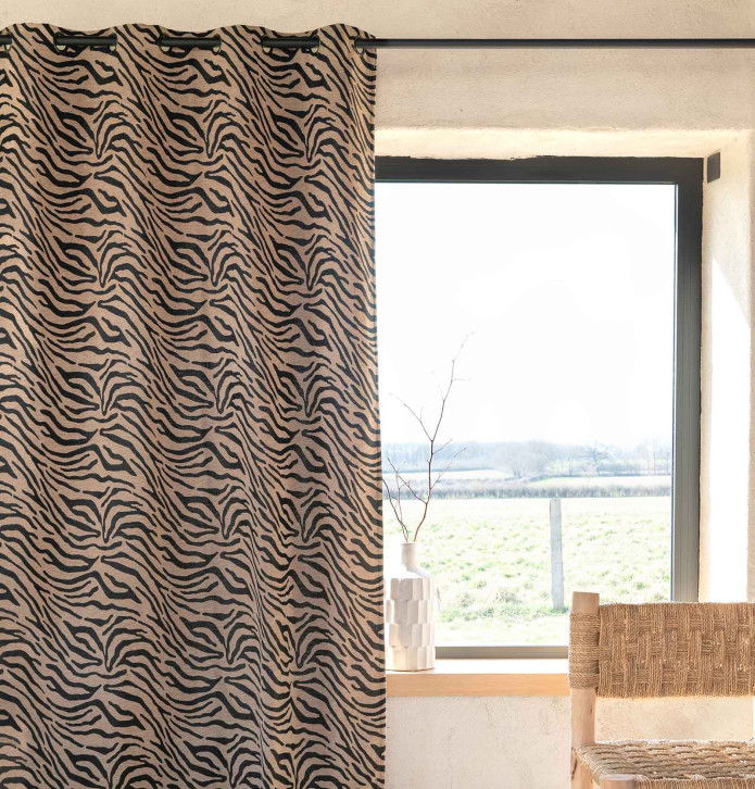 Rideau jacquard Mombassa noir Qabane