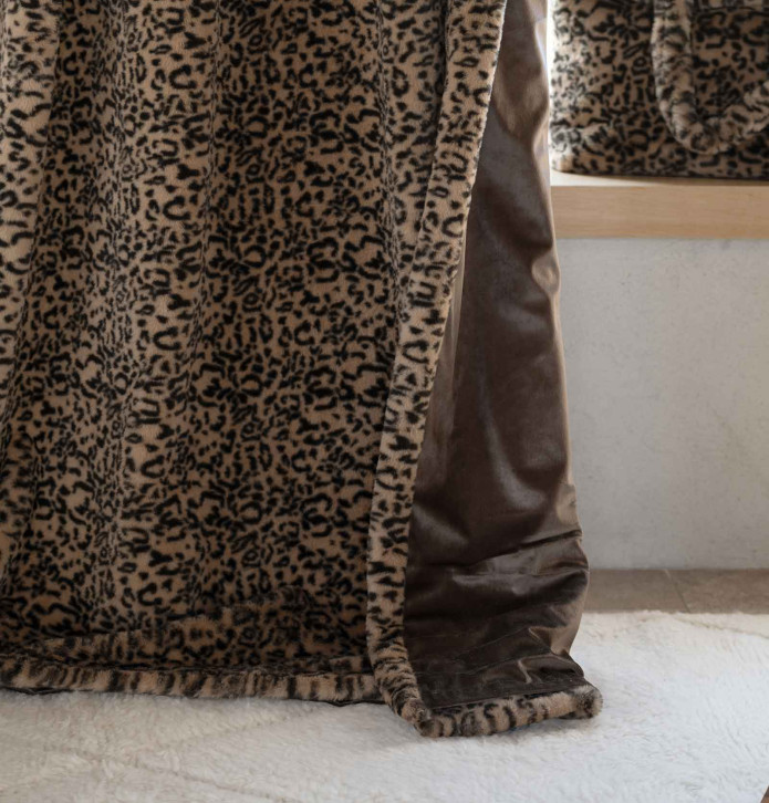 Rideau jacquard Léopard Qabane - Blancollection