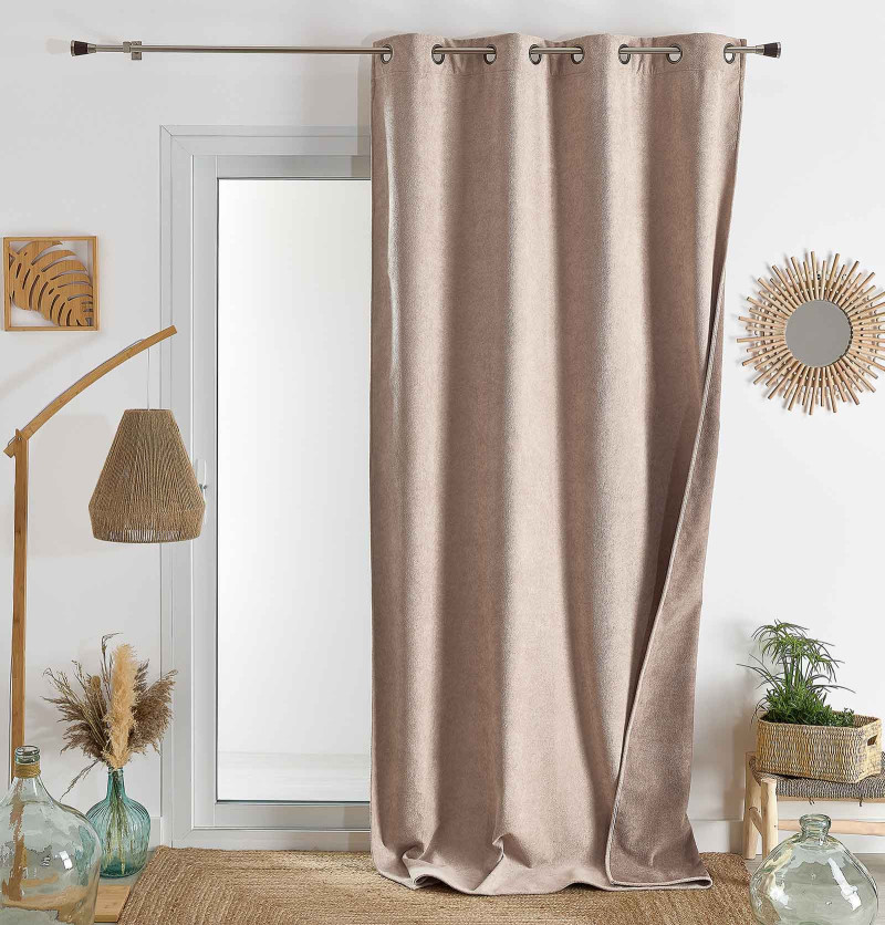 Rideau thermique double face So Sweet lin/taupe Qabane