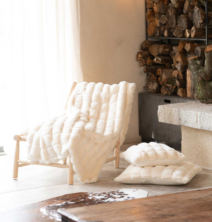 Plaid fausse fourrure Pelissa Qabane - Blancollection
