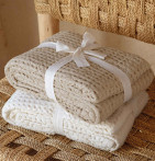 Plaid en coton gauffré Waffle Qabane