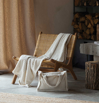 Plaid et sac Velluto écru Qabane