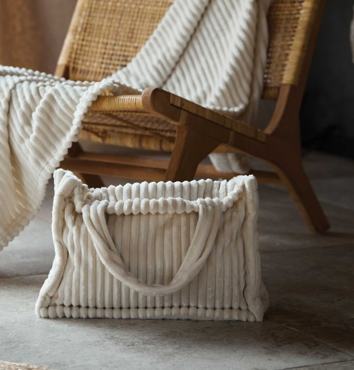 Plaid avec sac Velluto écru Qabane - Blancollection