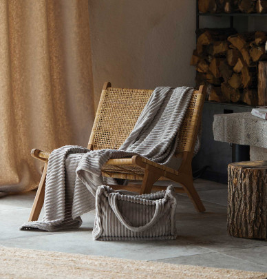 Plaid et sac Velluto lin Qabane