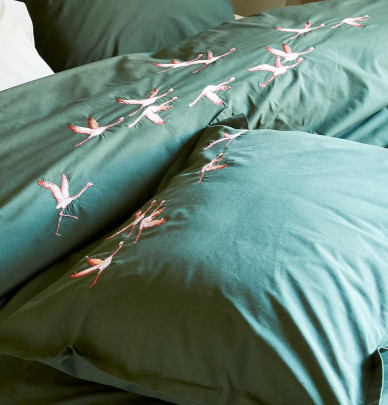 Taie d'oreiller percale Les Voyageurs Sylvie Thiriez