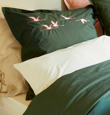 Taie d'oreiller percale Les Voyageurs Sylvie Thiriez