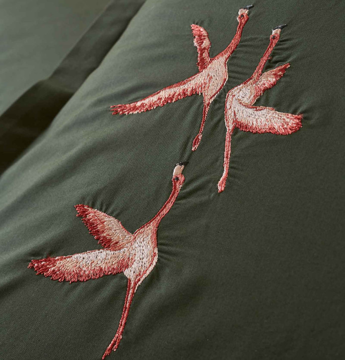 Parure de lit percale Les Voyageurs Sylvie Thiriez - Blancollection