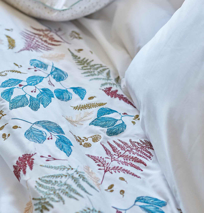 Parure de lit percale Sous-Bois Sylvie Thiriez - Blancollection