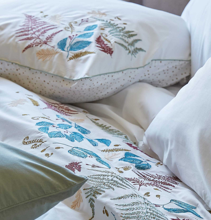 Parure de lit percale Sous-Bois Sylvie Thiriez - Blancollection