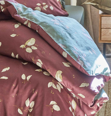 Housse de couette satin Entre les branches Sylvie Thiriez
