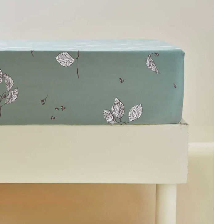 Drap-housse satin Entre les branches Sylvie Thiriez