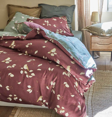 Drap-housse satin Entre les branches Sylvie Thiriez