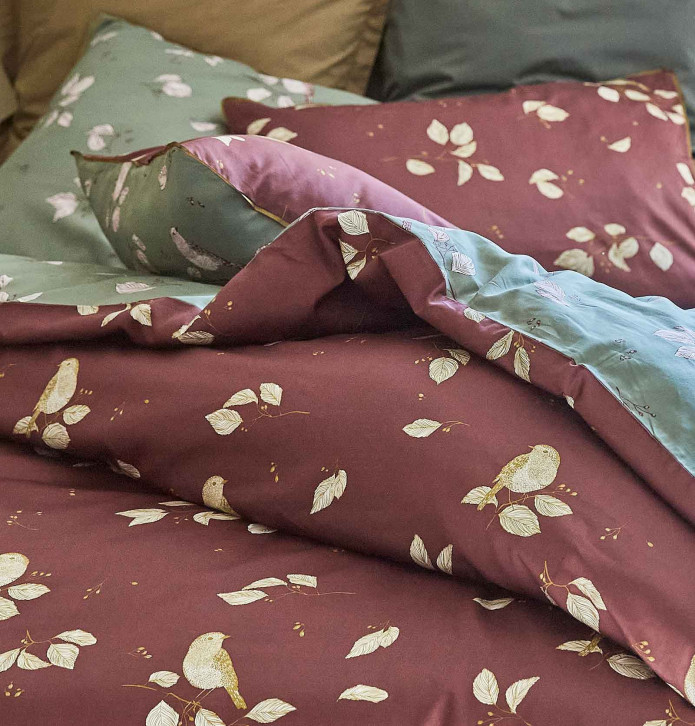 Taie d'oreiller satin Entres les branches Sylvie Thiriez - Blancollection