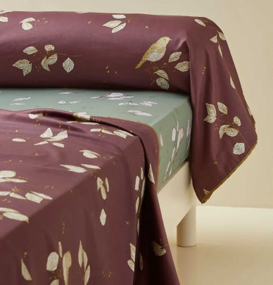 Taie de traversin satin Entre les branches Sylvie Thiriez