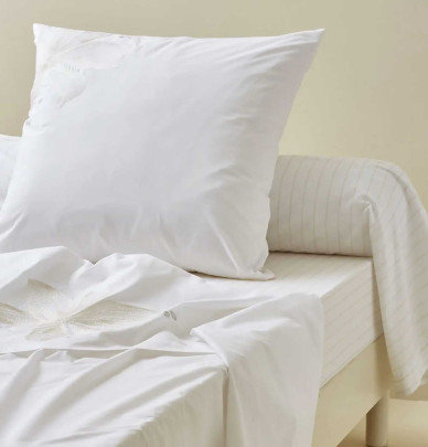 Taie de traversin percale Elena Sylvie Thiriez