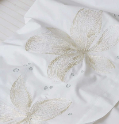 Parure de lit percale Elena Sylvie Thiriez