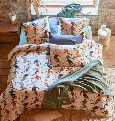 Parure de lit percale Après-Ski Sylvie Thiriez