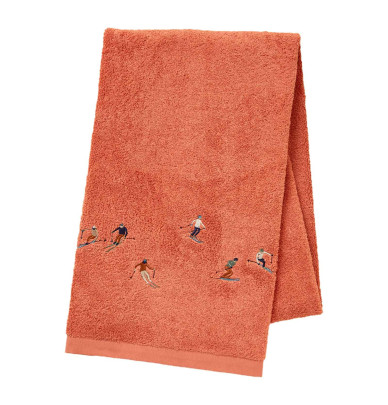 Drap de douche Après-Ski rose thé Sylvie Thiriez