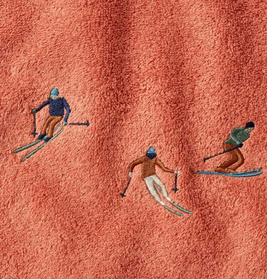 Drap de douche Après-Ski rose thé Sylvie Thiriez