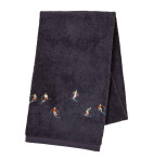 Drap de douche Après-Ski bleu nuit Sylvie Thiriez - Blancollection