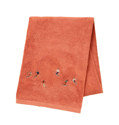 Drap de bain Après-Ski rose thé Sylvie Thiriez - Blancollection