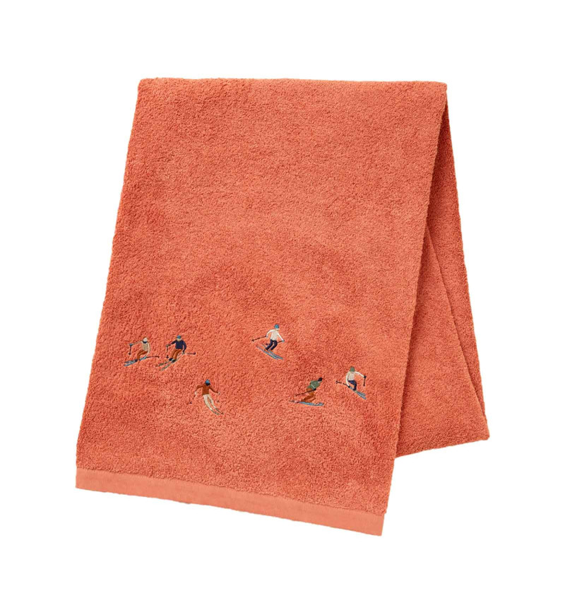 Drap de bain Après-Ski rose thé Sylvie Thiriez - Blancollection