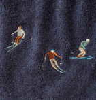 Drap de bain Après-Ski bleu nuit Sylvie Thiriez - Blancollection
