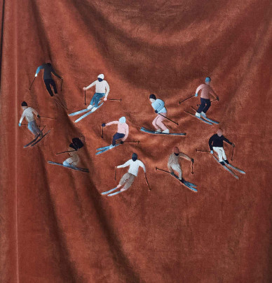 Plaid polaire Après-Ski caramel Sylvie Thiriez