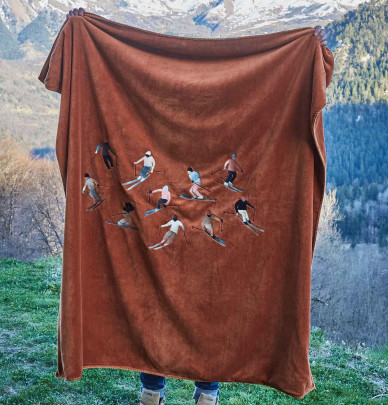 Plaid polaire Après-Ski caramel Sylvie Thiriez