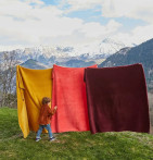 Plaid polaire Bien au Chaud aubergine Sylvie Thiriez - Blancollection