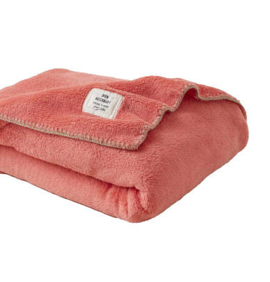 Plaid polaire Bien au chaud rose flamingo Sylvie Thiriez