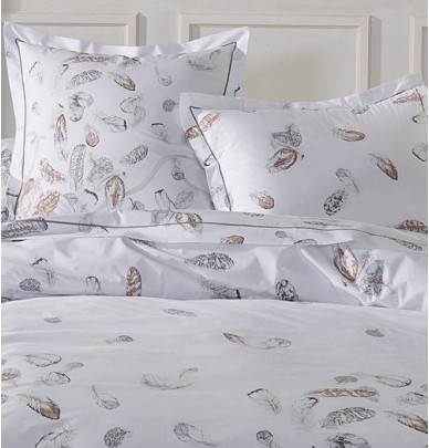 Taie d'oreiller percale Plumes Tradilinge