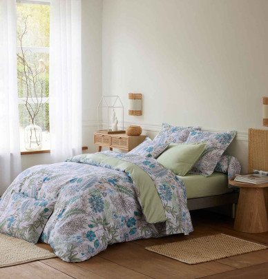 Taie de traversin satin Anaïs lagon Tradilinge