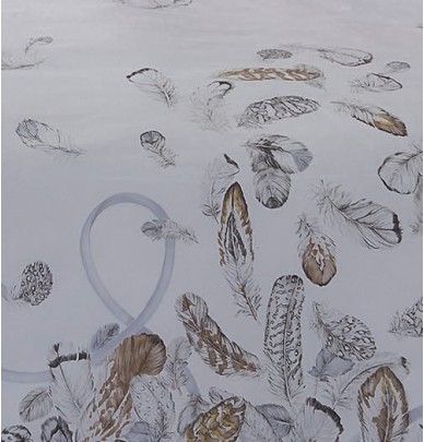 Parure de lit percale Plumes Tradilinge
