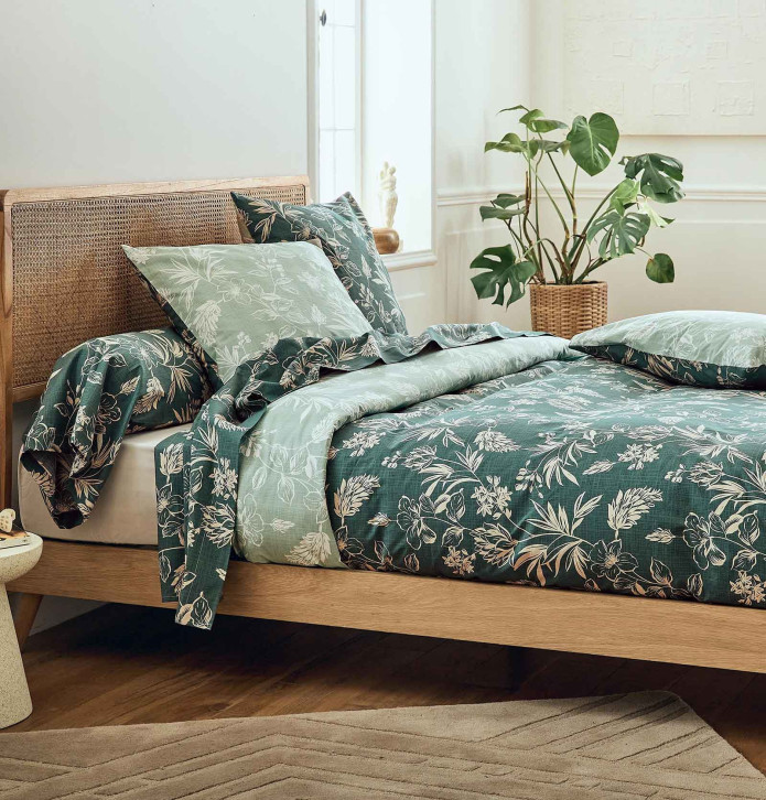 Drap housse percale beige Tradilinge - Blancollection