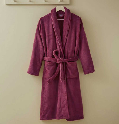 Peignoir polaire aubergine Sylvie Thiriez