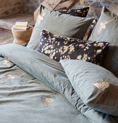 Parure de lit flanelle L'Envol Sylvie Thiriez