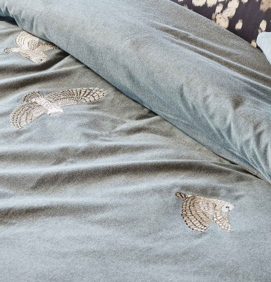 Parure de lit flanelle L'Envol Sylvie Thiriez